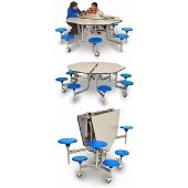 Octagonal Mobile Folding School Table and Seating
