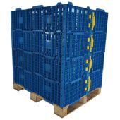 Collapsible Plastic Pallet Collars - Blue