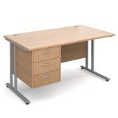 Chicago Single Pedestal Cantilever Desks - 3 Drawers