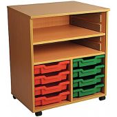 Double Bay Mobile Art Storage Unit with 8 Trays