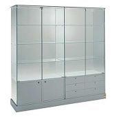 Extra Wide Glass Display Cabinets with Lower Cupboard