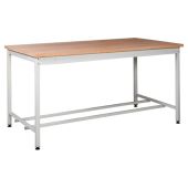 Square Tube Industrial Workbenches - Beech Worktop
