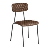 Side Chair Diamond Stitched - Brown