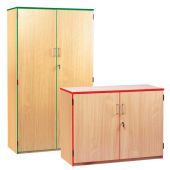 Monarch Coloured Edge Storage Cupboard - 768 High with Red Edge