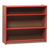 Monarch Wooden Bookcase - 750mm High - Coloured Edges - Red Edging