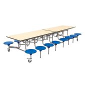Mobile Folding Rectangular School Table Seating Unit with 16 Seats