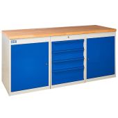 TUFF Pedestal Bench - 2 Cupboards and 4 Drawers