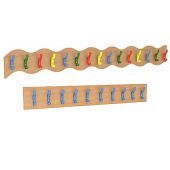Wooden Coat Rail - Straight (10 Blue) and Wavy (15 Multicoloured)